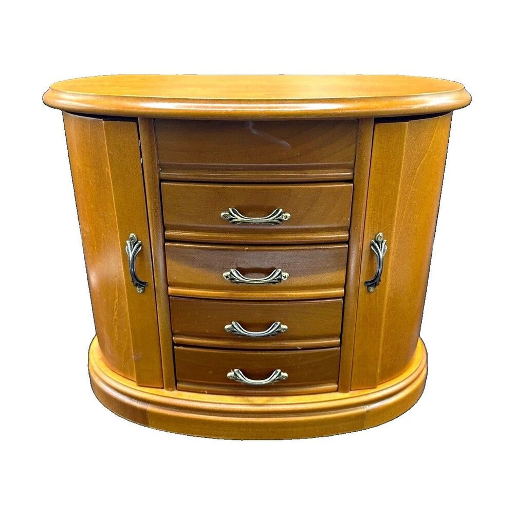 Mele & Co. Heloise Wooden Jewelry Box, Ring, Necklace, and Earring Organizer